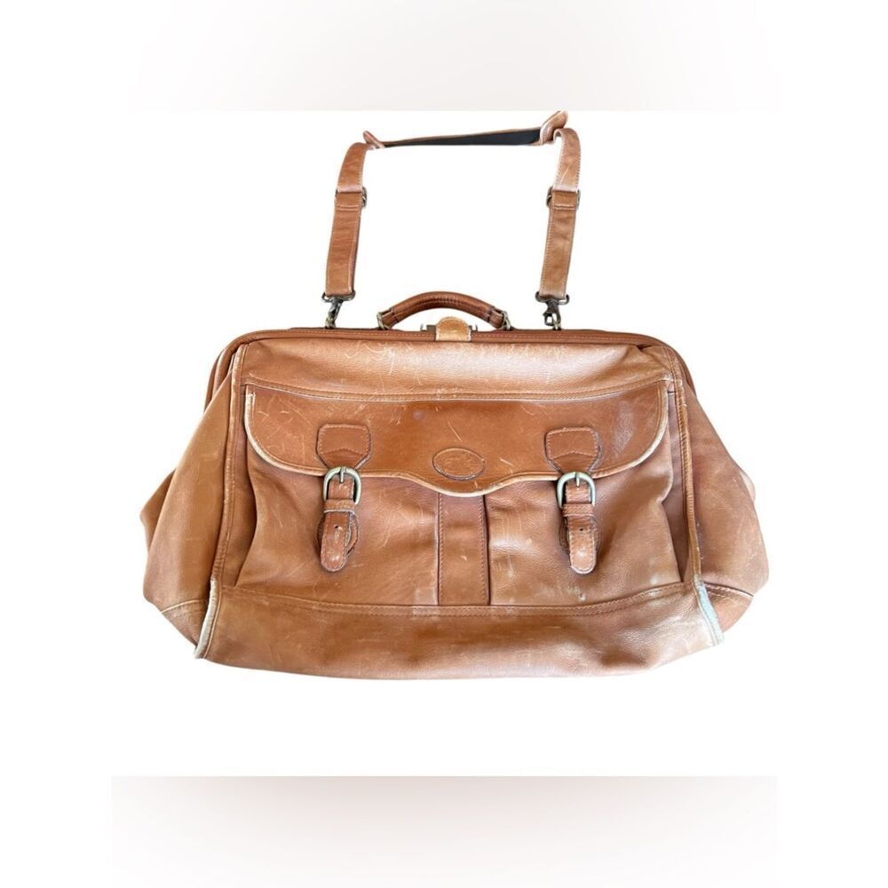 Vintage Dilana Brown Leather Satchel Messenger Bag